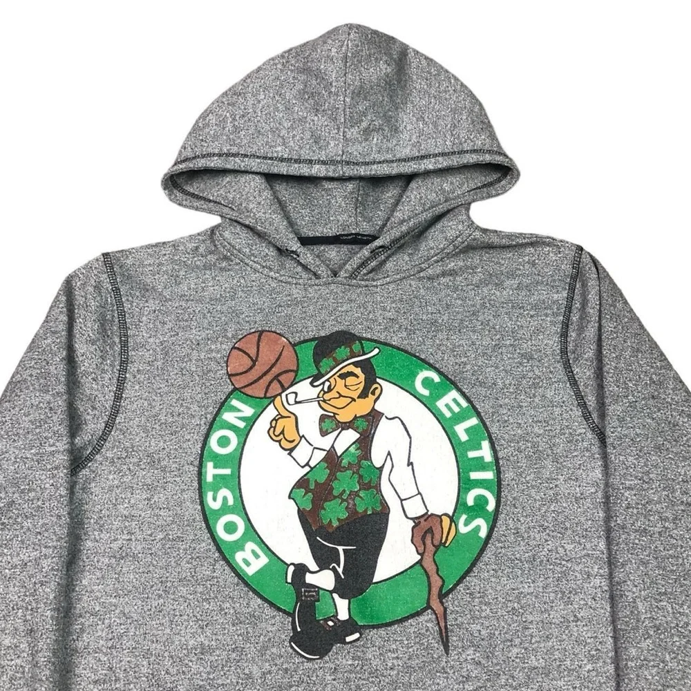NBA Boston Celtics‎ Logo Gray Hooded Sweatshirt Adult Size Medium